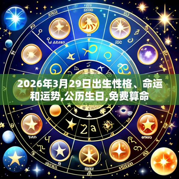 2026年3月29日出生性格、命运和运势,公历生日,免费算命
