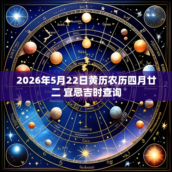 2026年5月22日黄历农历四月廿二 宜忌吉时查询