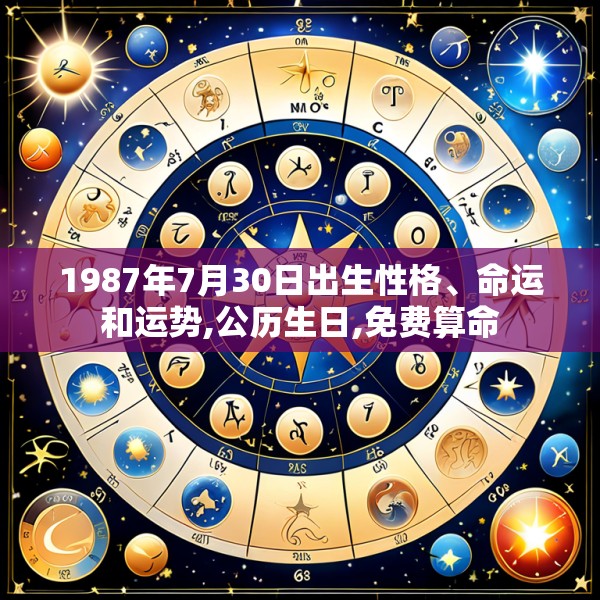 1987年7月30日出生性格、命运和运势,公历生日,免费算命