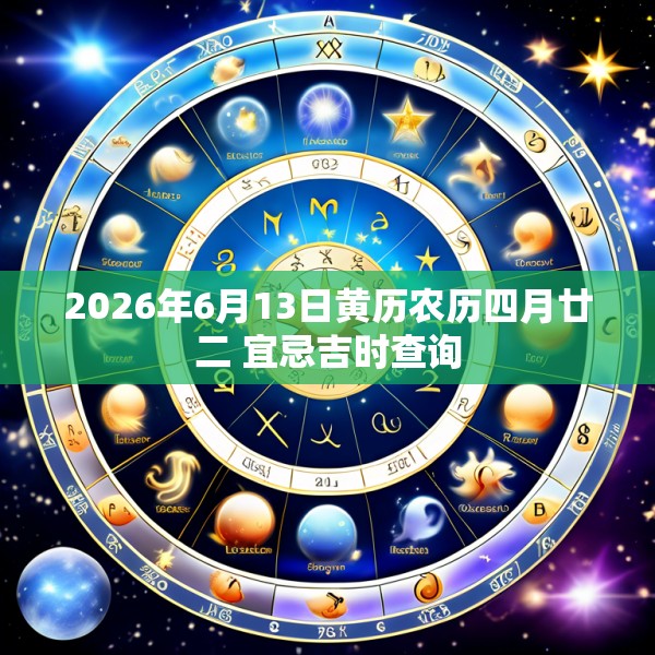 2026年6月13日黄历农历四月廿二 宜忌吉时查询