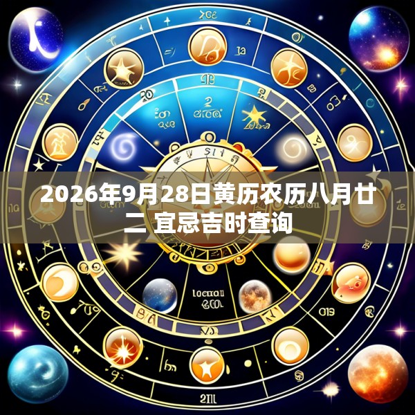 2026年9月28日黄历农历八月廿二 宜忌吉时查询