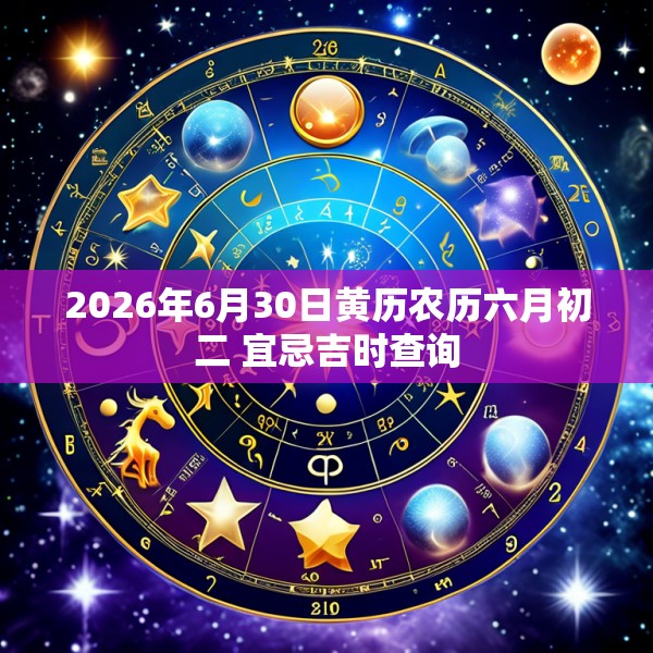 2026年6月30日黄历农历六月初二 宜忌吉时查询