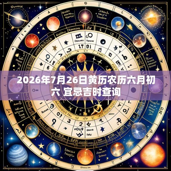 2026年7月26日黄历农历六月初六 宜忌吉时查询