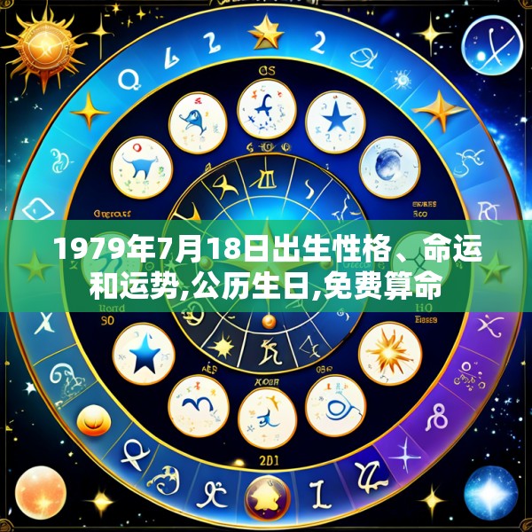 1979年7月18日出生性格、命运和运势,公历生日,免费算命