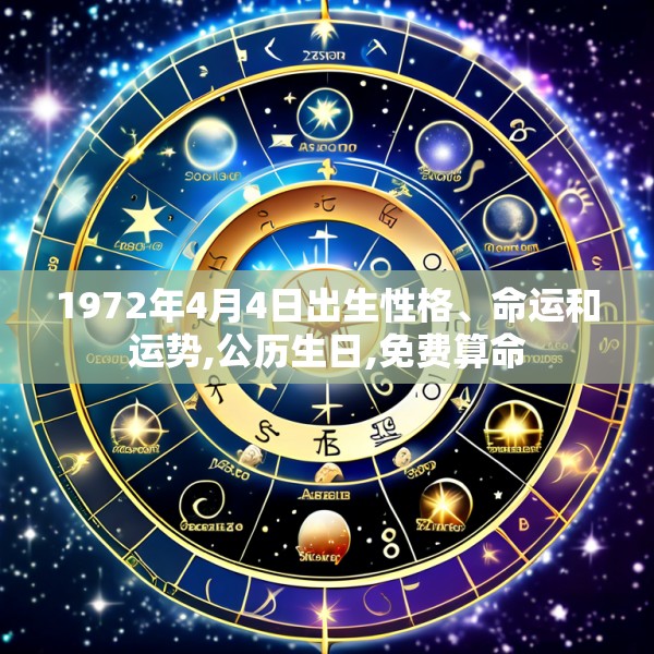 1972年4月4日出生性格、命运和运势,公历生日,免费算命