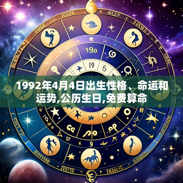 1992年4月4日出生性格、命运和运势,公历生日,免费算命