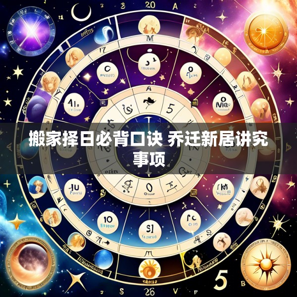 搬家择日必背口诀 乔迁新居讲究事项