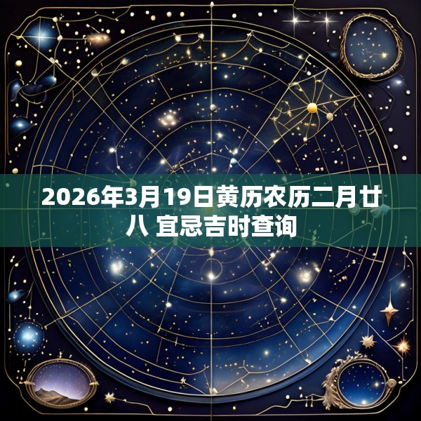 2026年3月19日黄历农历二月廿八 宜忌吉时查询