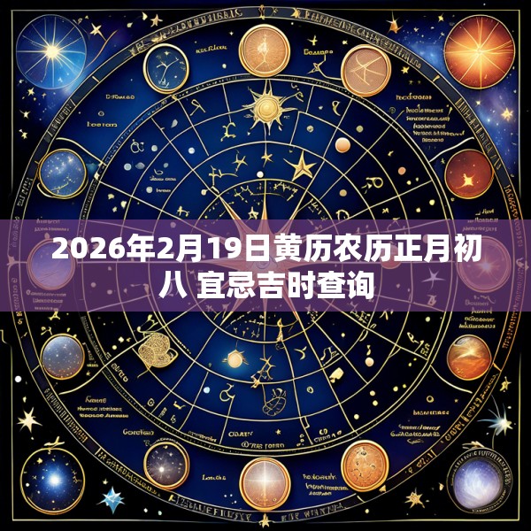 2026年2月19日黄历农历正月初八 宜忌吉时查询