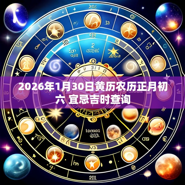 2026年1月30日黄历农历正月初六 宜忌吉时查询