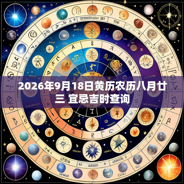 2026年9月18日黄历农历八月廿三 宜忌吉时查询
