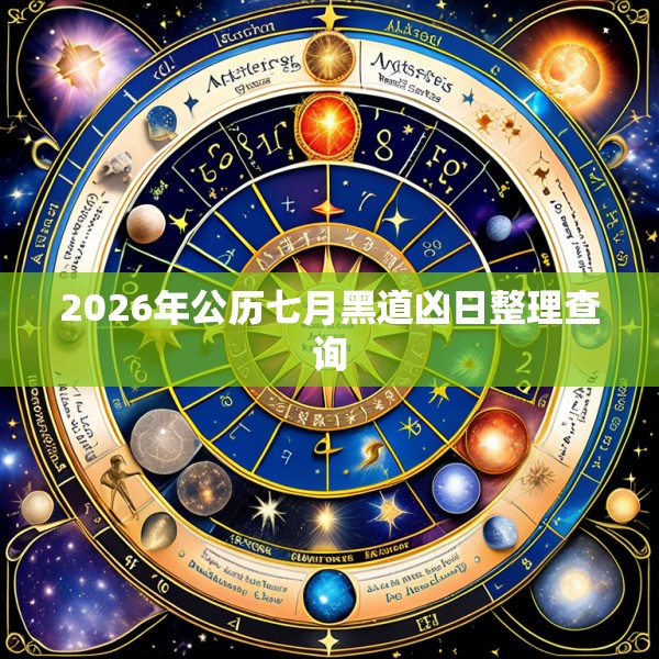2026年公历七月黑道凶日整理查询