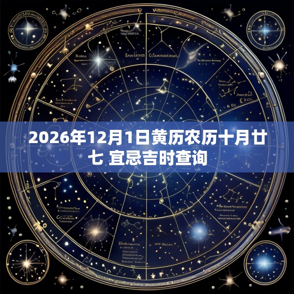 2026年12月1日黄历农历十月廿七 宜忌吉时查询