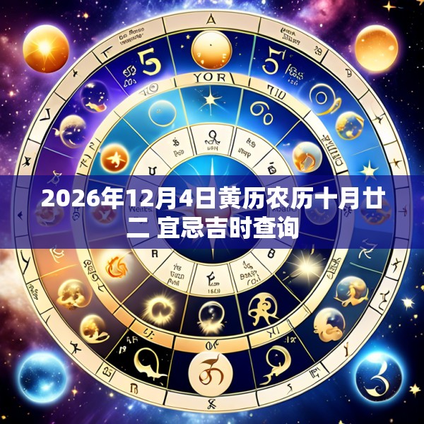 2026年12月4日黄历农历十月廿二 宜忌吉时查询