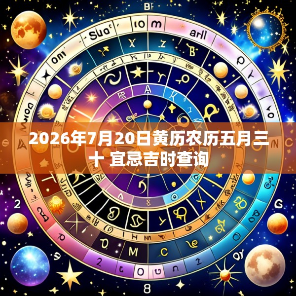 2026年7月20日黄历农历五月三十 宜忌吉时查询