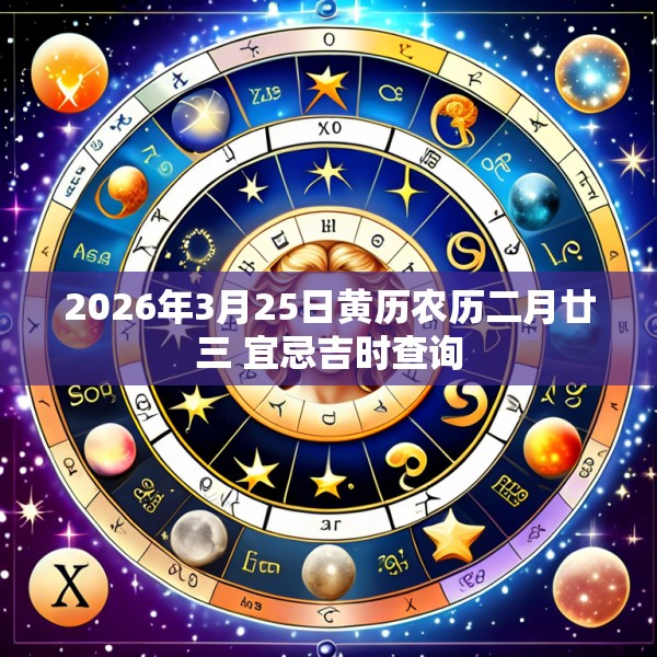 2026年3月25日黄历农历二月廿三 宜忌吉时查询
