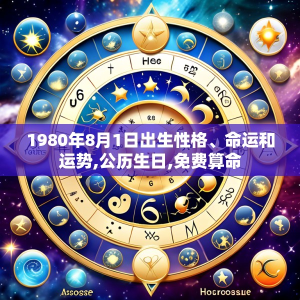 1980年8月1日出生性格、命运和运势,公历生日,免费算命