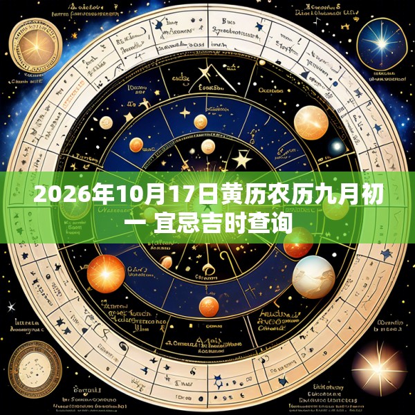 2026年10月17日黄历农历九月初一 宜忌吉时查询