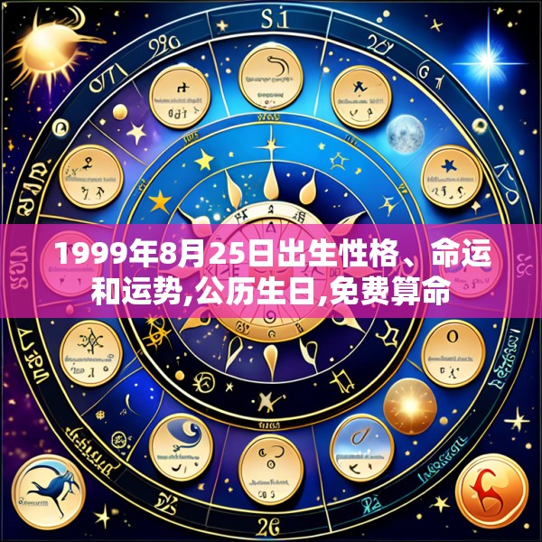 1999年8月25日出生性格、命运和运势,公历生日,免费算命