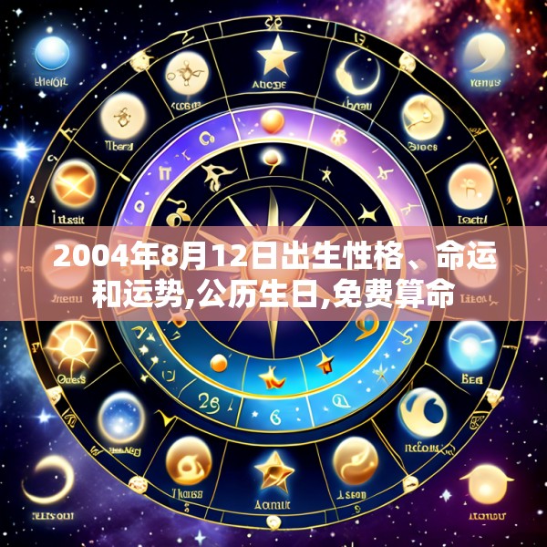 2004年8月12日出生性格、命运和运势,公历生日,免费算命