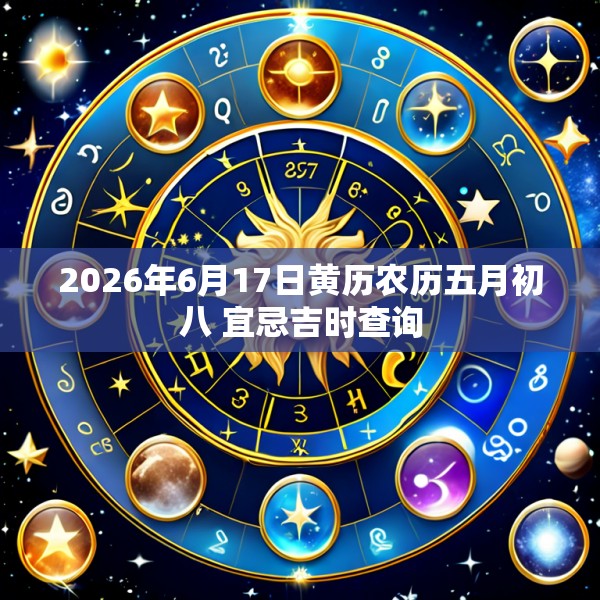 2026年6月17日黄历农历五月初八 宜忌吉时查询