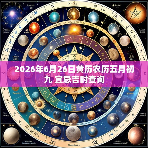 2026年6月26日黄历农历五月初九 宜忌吉时查询