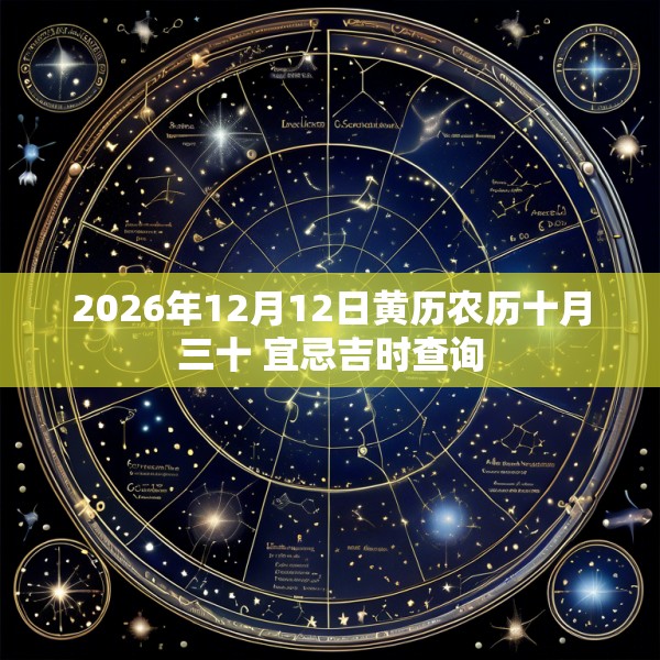 2026年12月12日黄历农历十月三十 宜忌吉时查询