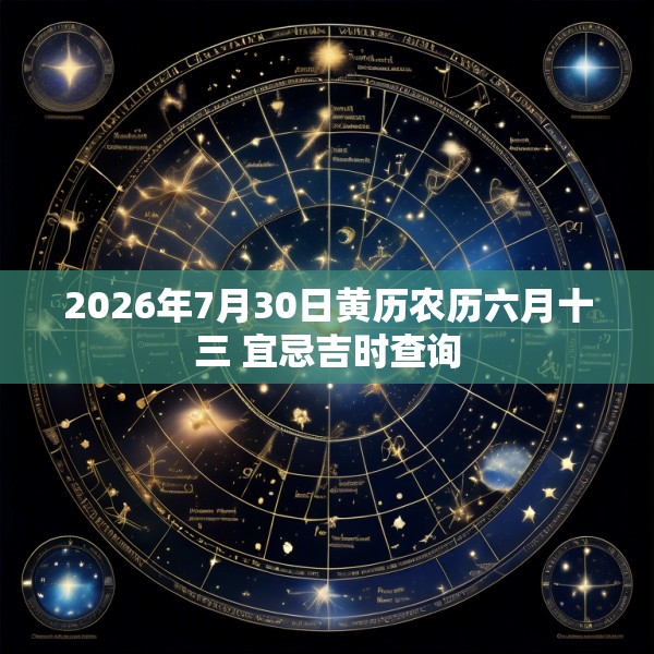 2026年7月30日黄历农历六月十三 宜忌吉时查询