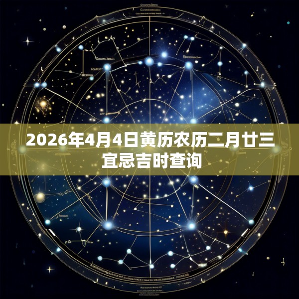 2026年4月4日黄历农历二月廿三 宜忌吉时查询