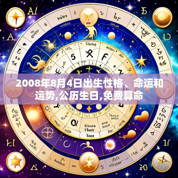 2008年8月4日出生性格、命运和运势,公历生日,免费算命