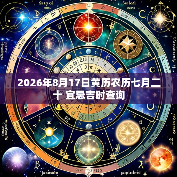 2026年8月17日黄历农历七月二十 宜忌吉时查询