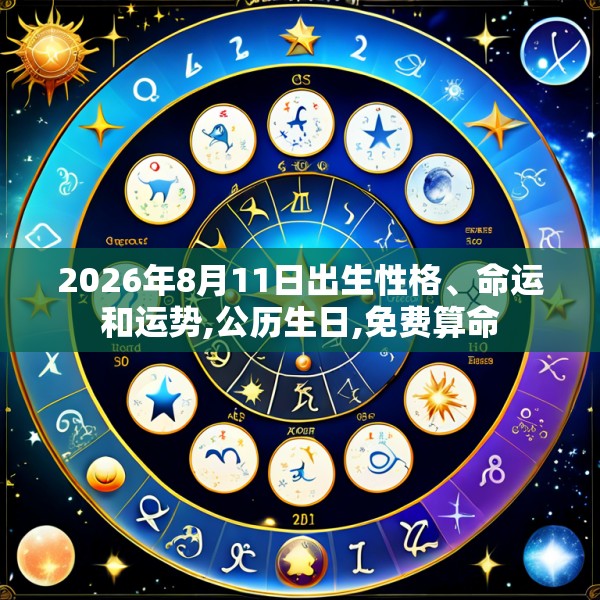 2026年8月11日出生性格、命运和运势,公历生日,免费算命