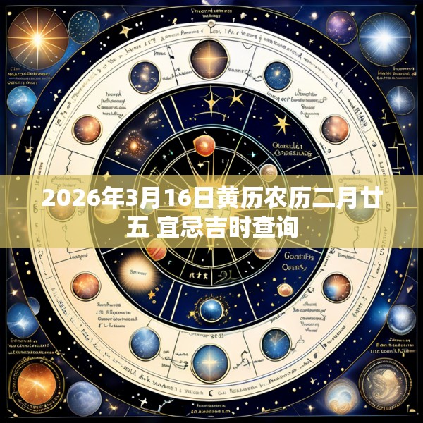 2026年3月16日黄历农历二月廿五 宜忌吉时查询