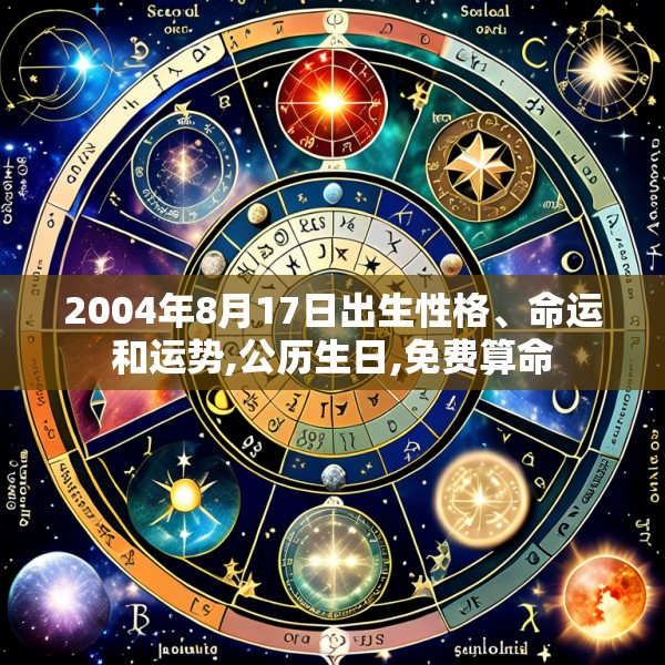 2004年8月17日出生性格、命运和运势,公历生日,免费算命