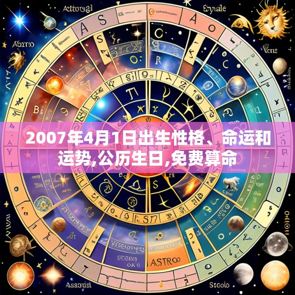 2007年4月1日出生性格、命运和运势,公历生日,免费算命