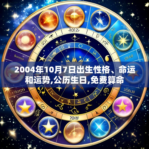 2004年10月7日出生性格、命运和运势,公历生日,免费算命