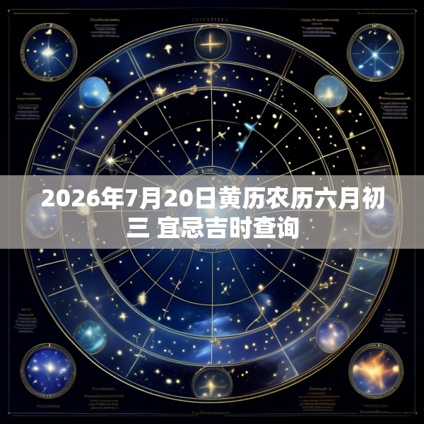 2026年7月20日黄历农历六月初三 宜忌吉时查询