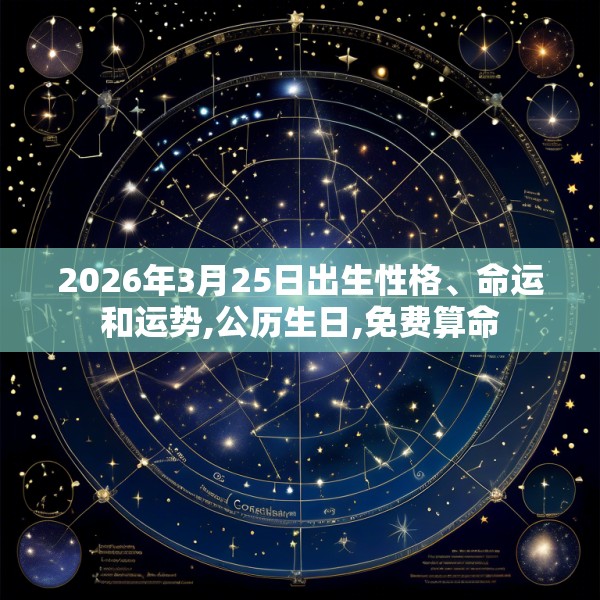 2026年3月25日出生性格、命运和运势,公历生日,免费算命