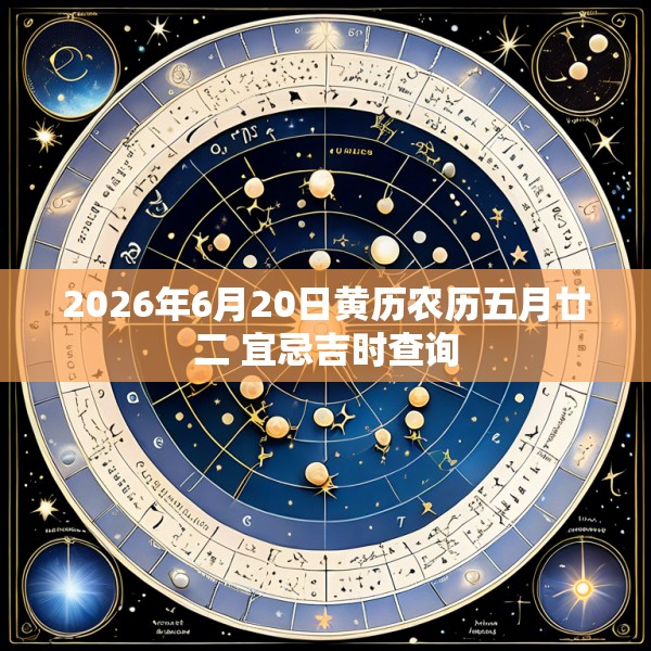 2026年6月20日黄历农历五月廿二 宜忌吉时查询