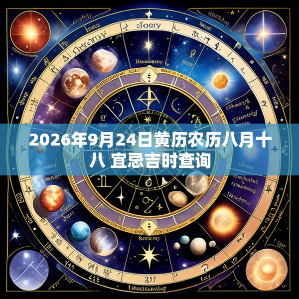 2026年9月24日黄历农历八月十八 宜忌吉时查询