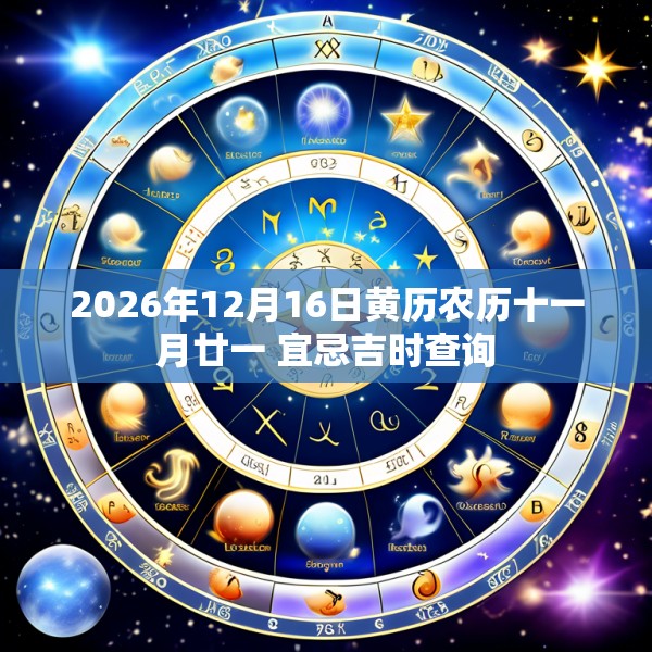 2026年12月16日黄历农历十一月廿一 宜忌吉时查询