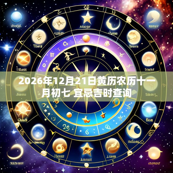 2026年12月21日黄历农历十一月初七 宜忌吉时查询