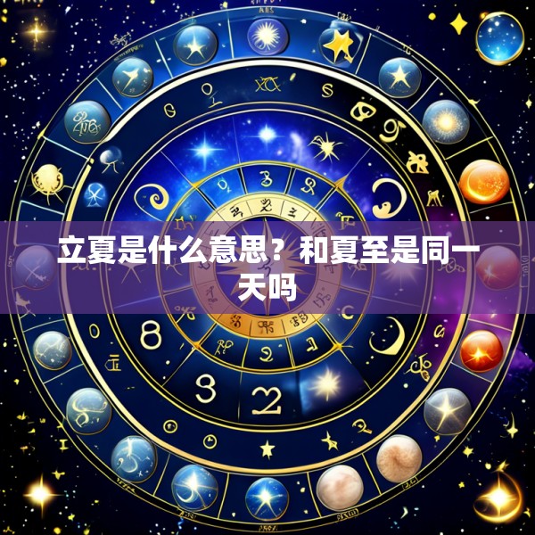 立夏是什么意思?和夏至是同一天吗