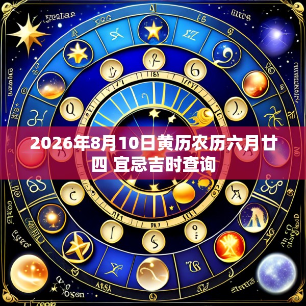 2026年8月10日黄历农历六月廿四 宜忌吉时查询