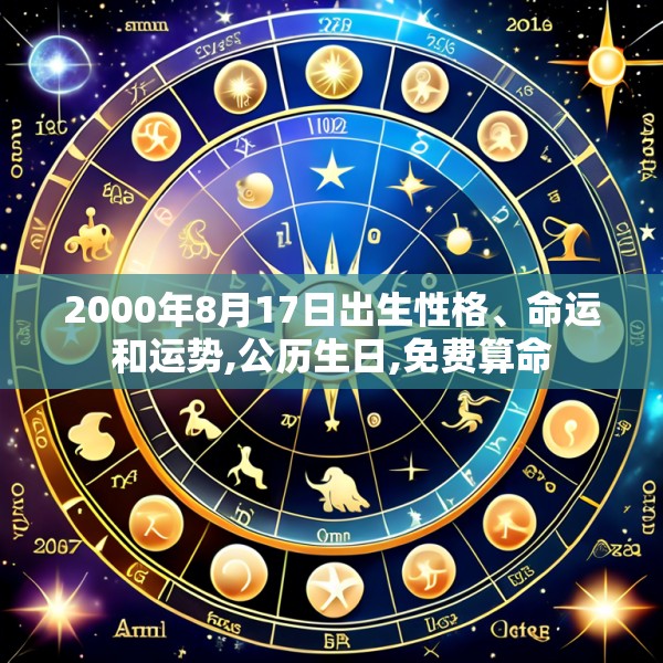 2000年8月17日出生性格、命运和运势,公历生日,免费算命