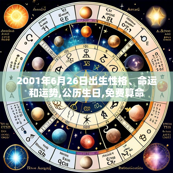 2001年6月26日出生性格、命运和运势,公历生日,免费算命