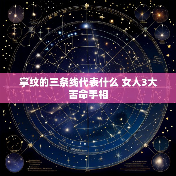 掌纹的三条线代表什么 女人3大苦命手相