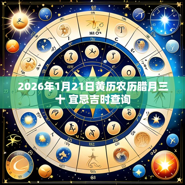 2026年1月21日黄历农历腊月三十 宜忌吉时查询