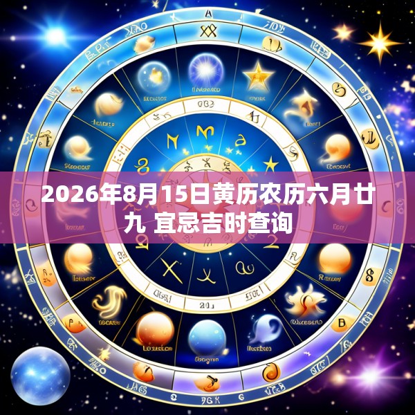 2026年8月15日黄历农历六月廿九 宜忌吉时查询