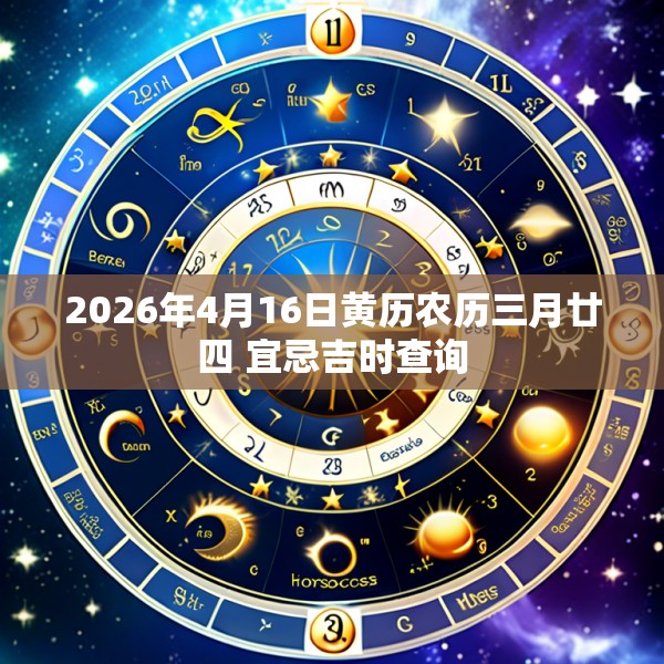 2026年4月16日黄历农历三月廿四 宜忌吉时查询